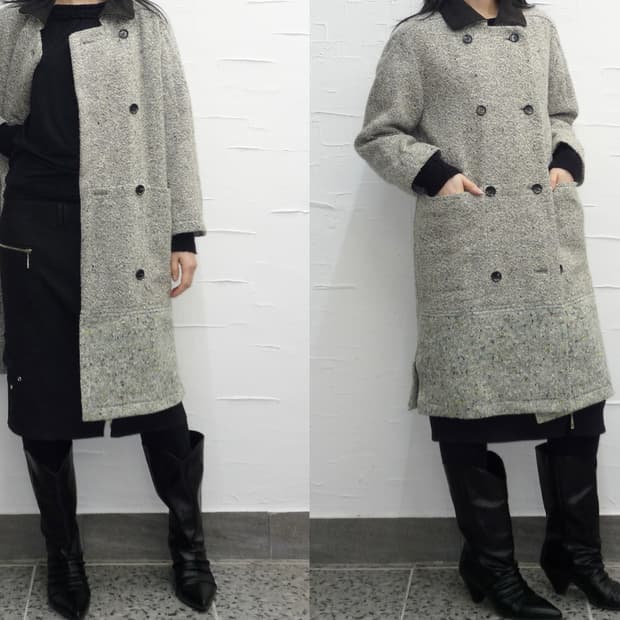 Mist grey sky wool coat