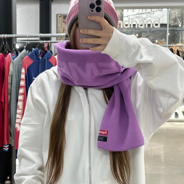 슈프림 FW19 폴라텍 머플러 퍼플