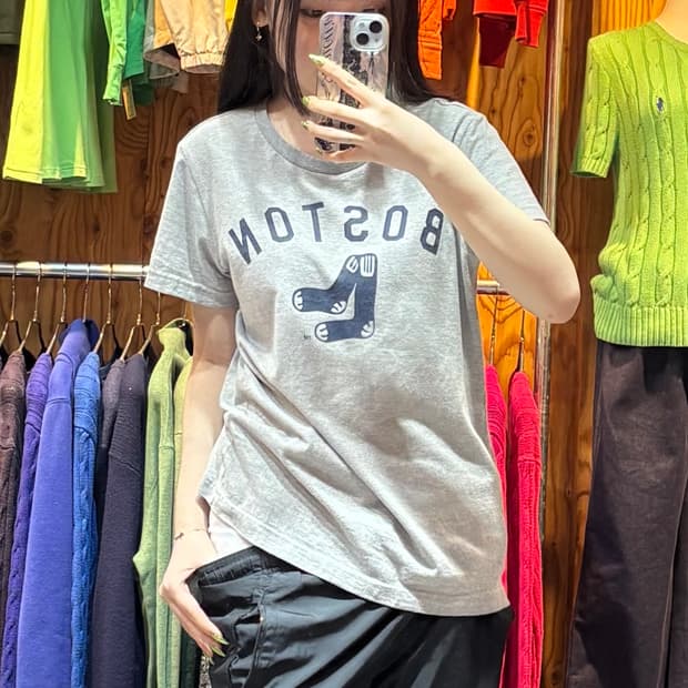 M MLB 보스턴 그레이 반팔티