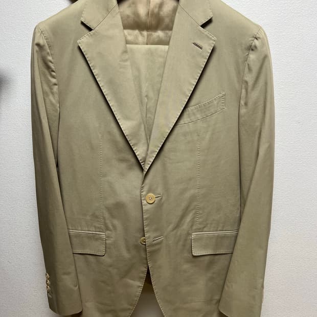 카루소 코튼 베이지 수트 셋업 50사이즈