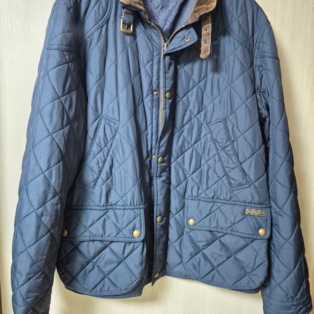 (정품) 폴로 코듀로이카라 퀼팅자켓 XL 누빔자켓