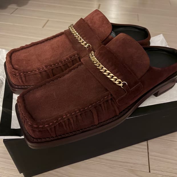 Martine Rose Chain Mule 브라운 스웨이드 (265) /