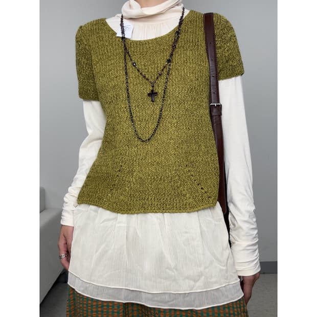 빈티지 반팔 니트