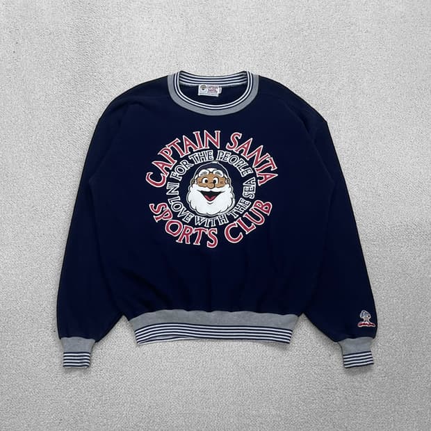 캡틴산타 스포츠클럽 크루넥 스웻셔츠 맨투맨 네이비