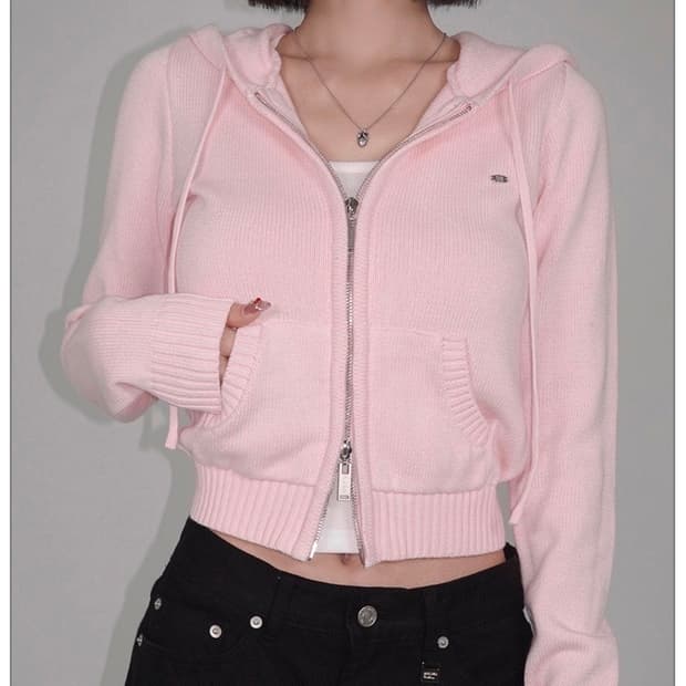 페일제이드 니트 후드집업