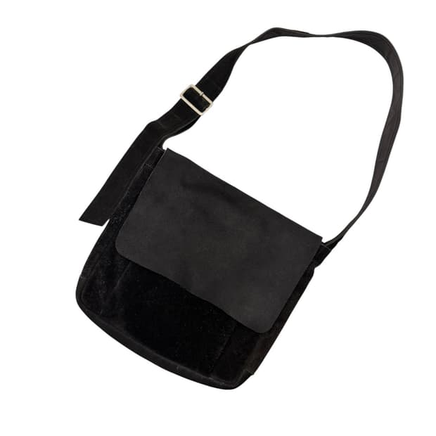 포터 레더 스웨이드 숄더백 블랙