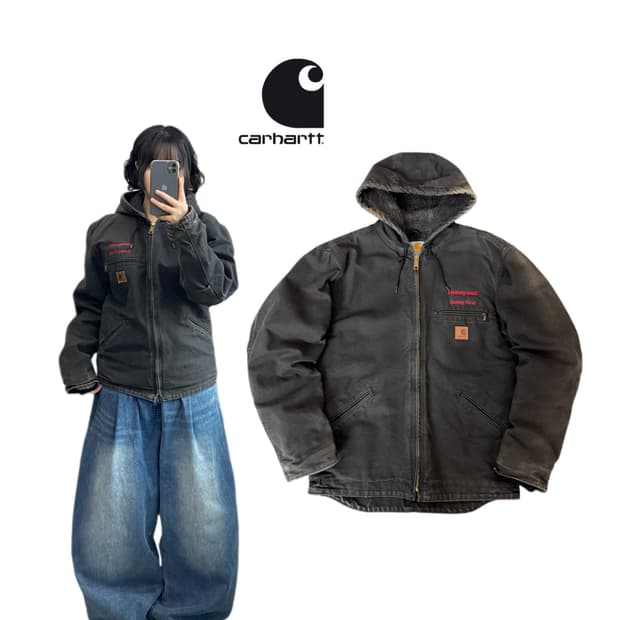 칼하트 OG J141 blk 쉐르파 페이딩 덕액티브 시에라 후드 워크자켓