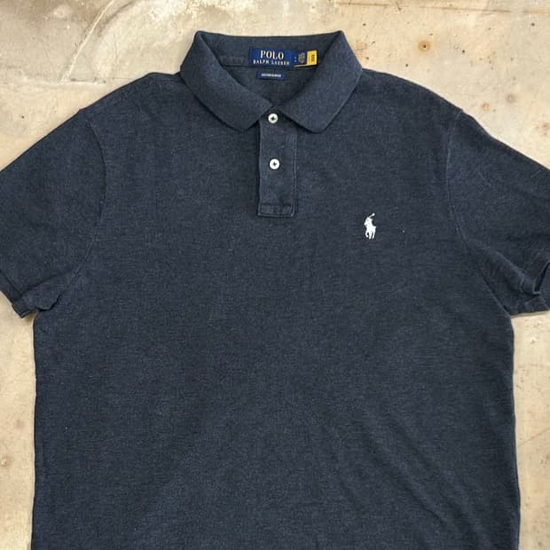 L 폴로랄프로렌 커스텀 슬림핏 차콜 카라 반팔티