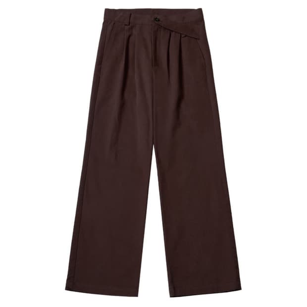 리젤서비스strap high rise cotton trousers브라운
