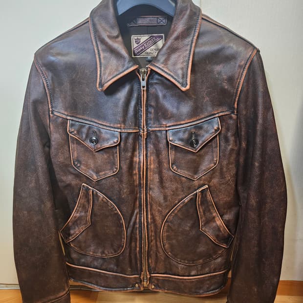 95~100 새상품!) 카프스킨 송아지 가죽 리얼레더 자켓