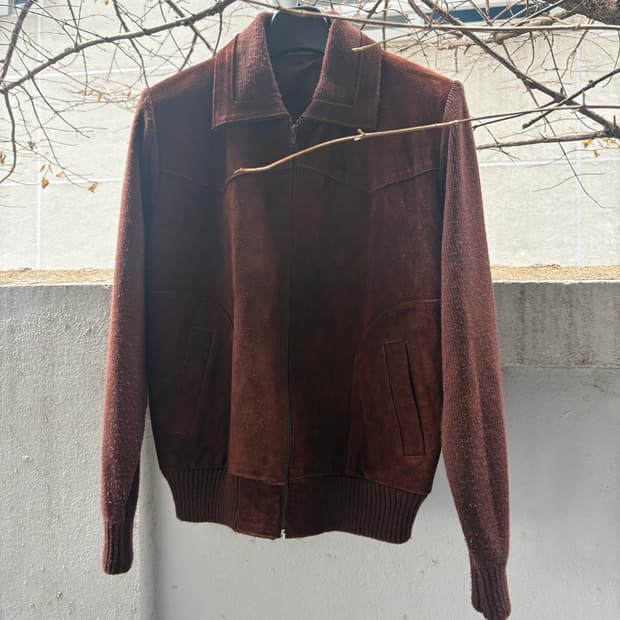 80s 스웨이드 믹스 스웨터가디건