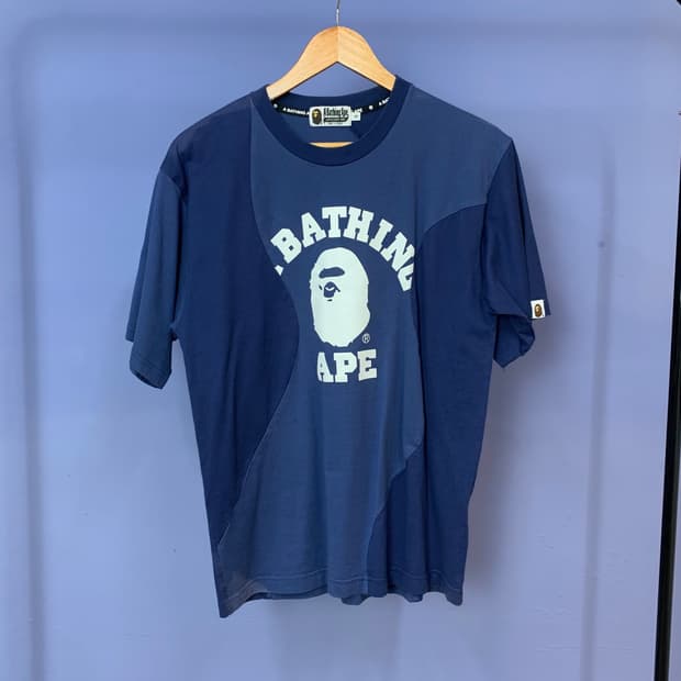 베이프 로고 레터링 반팔