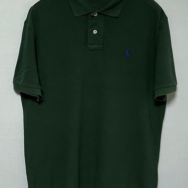 POLO 폴로 랄프로렌 커스텀슬림핏 남자 카라넥 반팔티 딥그린 L 100