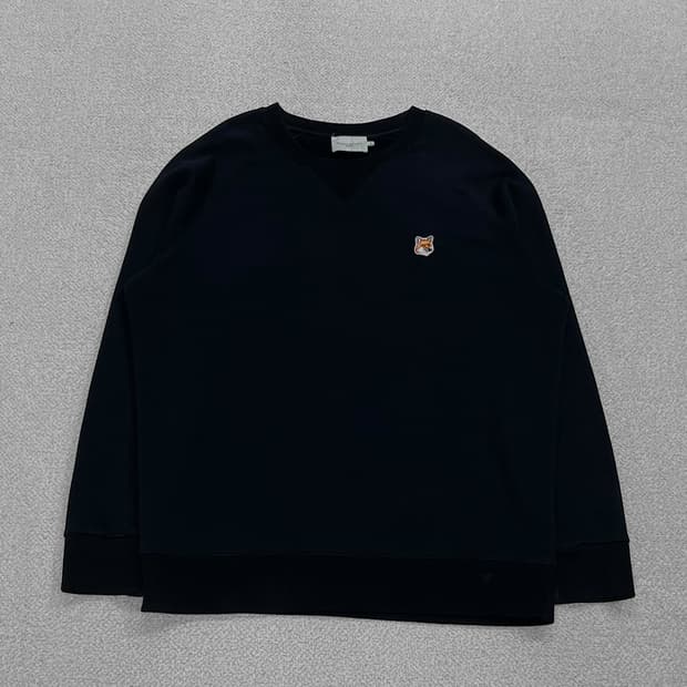 메종키츠네 폭스 헤드 맨투맨 블랙