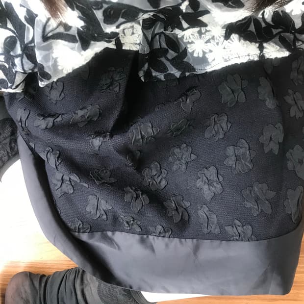 vintage pattern navy skirt