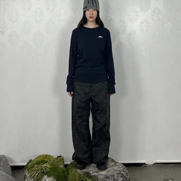 탄산마그네슘 코튼 와이드 레오파드 그레이 1size