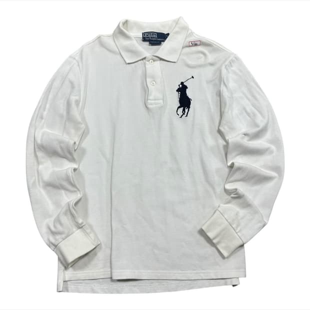 폴로 랄프로렌 화이트 롱슬리브 폴로티