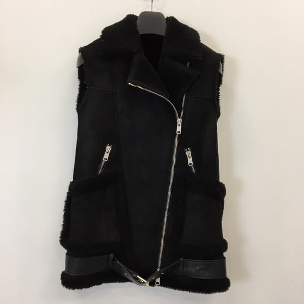 올세인츠 쉽스킨 양가죽100% 무스탕조끼 여성 55 