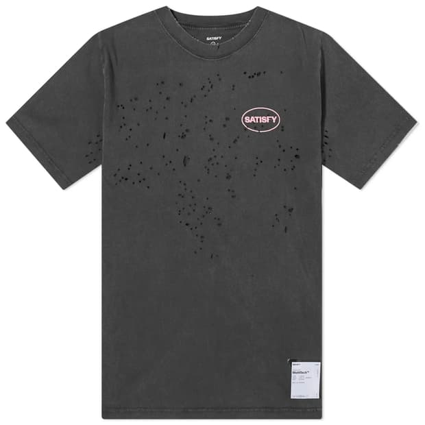 SATISFY 새티스파이 모스테크 티셔츠 에이즈드 블랙 핑크 (XL)