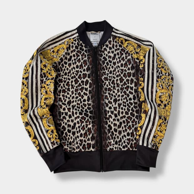 아디다스 x 제레미스캇 루즈핏 레오파드 패턴 트랙탑 져지