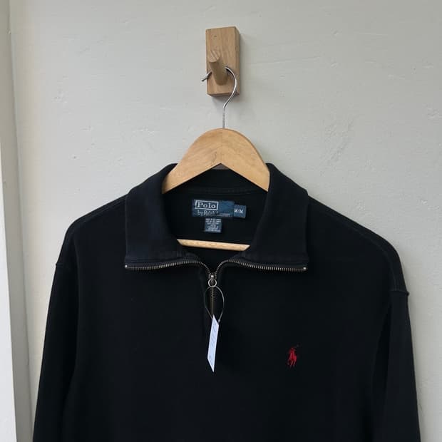 16280 - 폴로 랄프로렌 블랙 반집업 니트