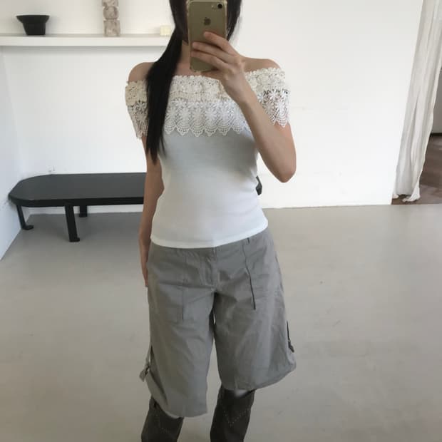 vintage ivory lace top
