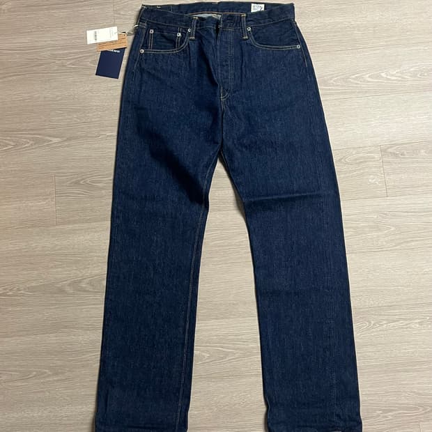 (새상품) 오어슬로우 105 원워시 셀비지 데님