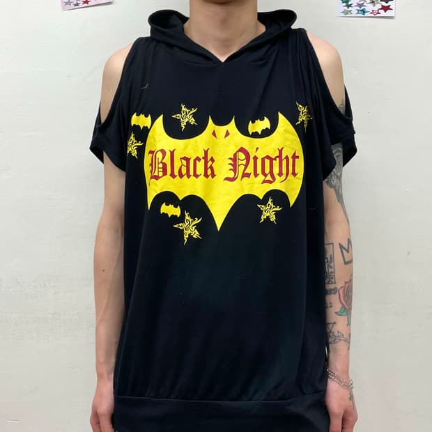 Yellow Bat Shoulder Hoodie T-Shirt 