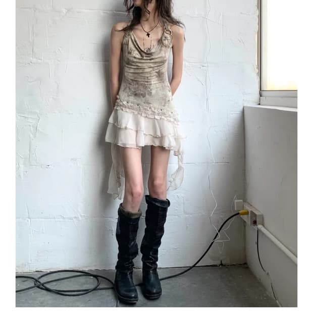 Cest Nous Vintage Tie Dye Lace Sleeveles
