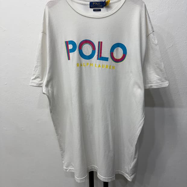 정품) 폴로랄프로렌 신형 화이트 반팔티 L