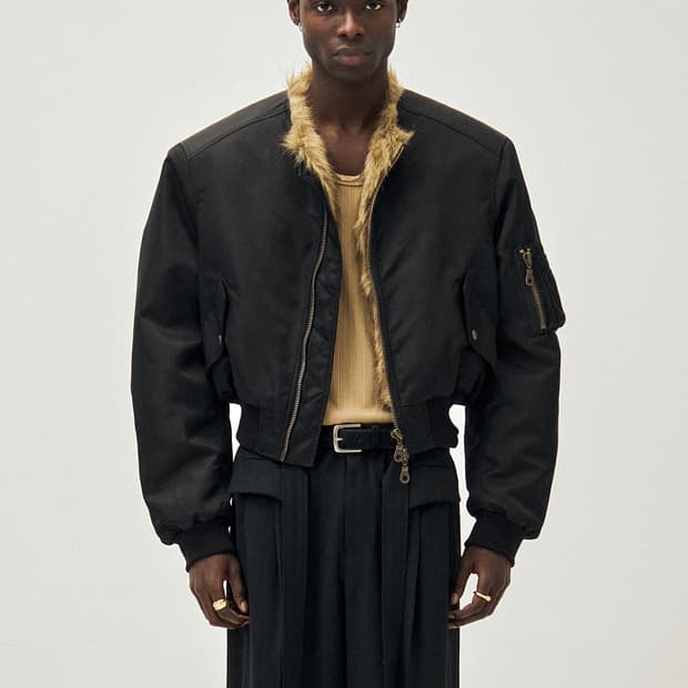 노이어 KKST 샤기 퍼 Ma-1 블랙 52 사이즈