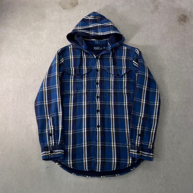 100 폴로랄프로렌 플란넬 후드 셔츠