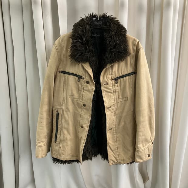 Monsieur Nicole 무슈 니콜 베이지 퍼 트리밍 자켓 48