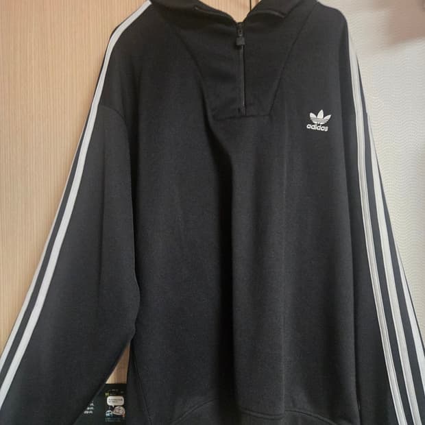 아디다스 긴팔 반집업 블랙 3XL