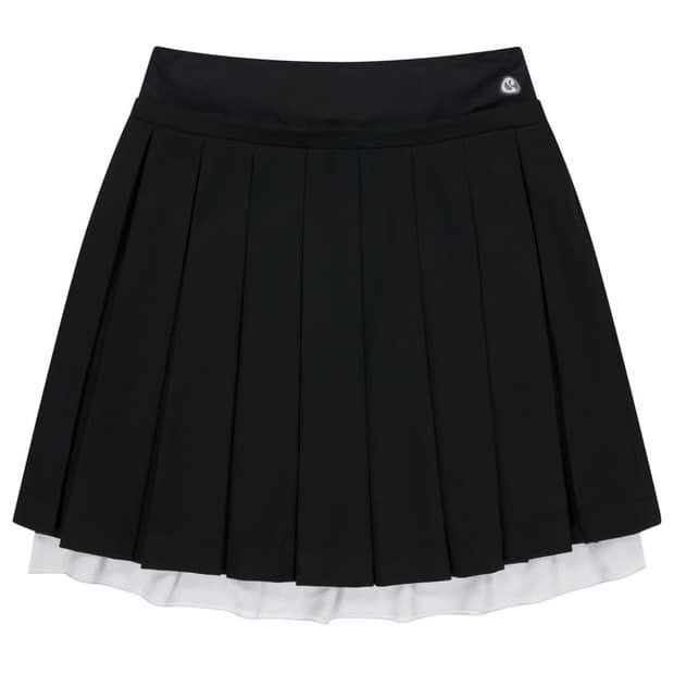 코이세이오 더블 웨이스트 플리츠 스커트