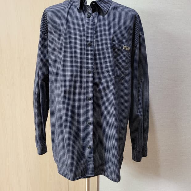 후아유 WHO.A.U 남자 오버핏 체크 셔츠 120 네이비