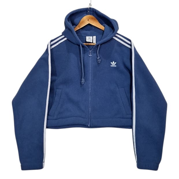 Adidas 아디다스 플리스 크롭 후드집업