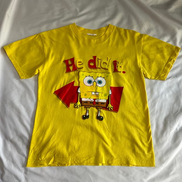 빈티지 스펀지밥 반팔티(세미크롭)