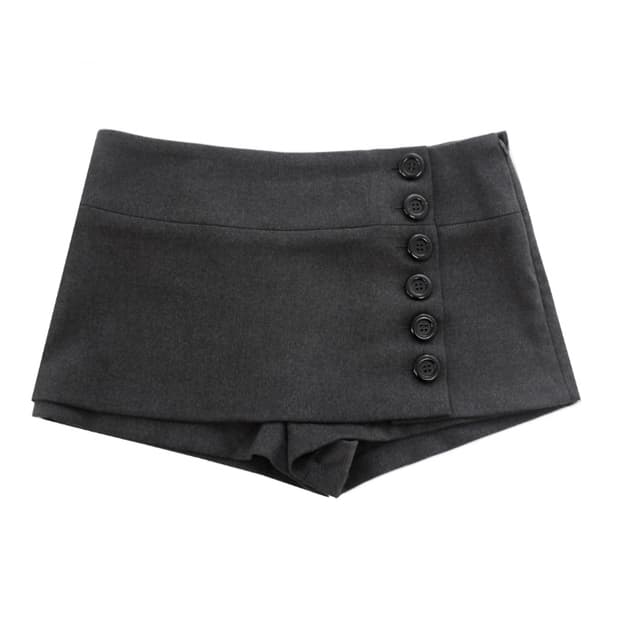 Classic Button Skort (Gray)