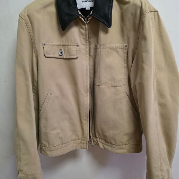 토니 레더카라 가먼트 워시드 워크자켓 베이지