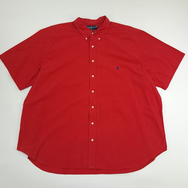 Co512 3XL Big 폴로 랄프로렌 레드 반팔 셔츠 남방