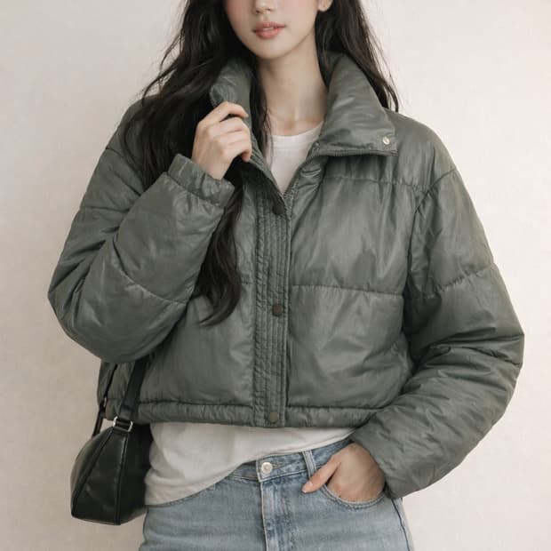 에잇세컨즈 크롭 숏 패딩 자켓