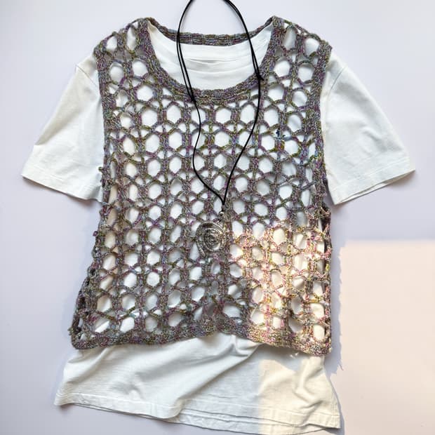 Handmade Bokashi Crochet Vest 0249