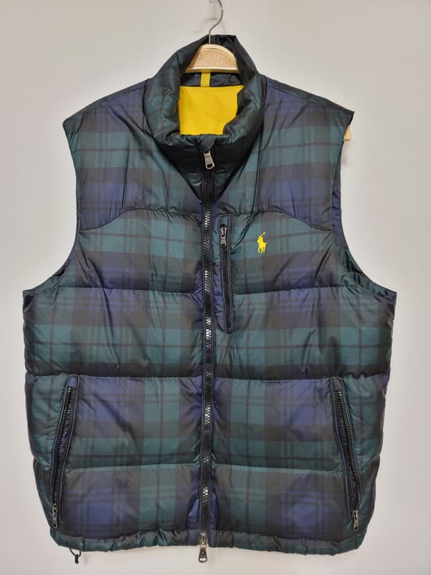 폴로 블랙와치타탄체크 다운베스트