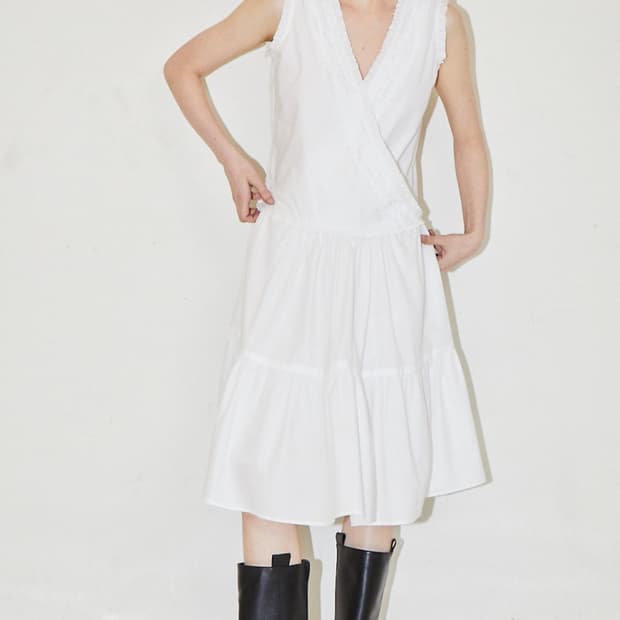 FARVEN 파르벵 셔링 랩 원피스 HEAVY SHIRRING WRAP 