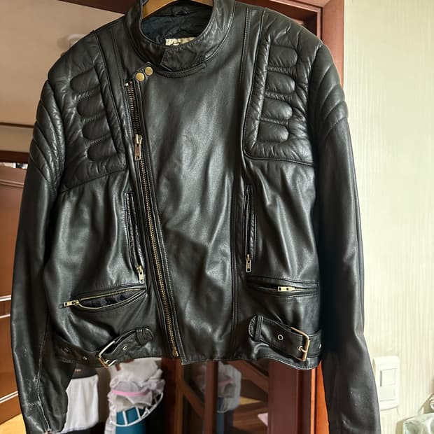 소가죽 가죽 레더 바이커 자켓 블랙 L 사이즈