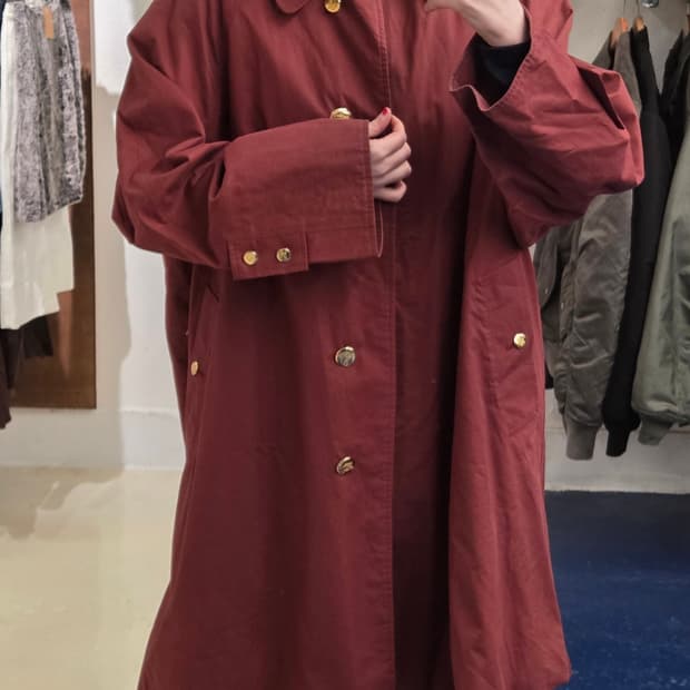 Burberrys 버버리 금장 버건디 트렌치 코트