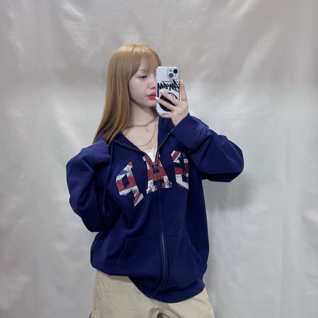 GAP 갭 UK 빅로고 오버핏 후드집업 