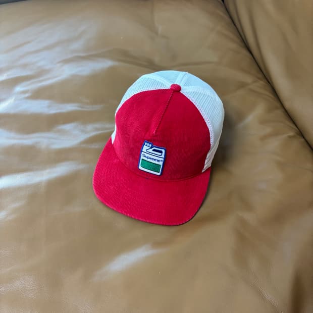 Supreme 슈프림 오일박스 레드 메쉬 6패널 볼캡 모자 (Red)