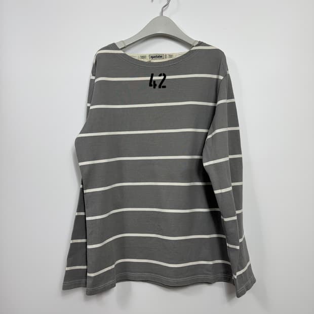 스펙테이터 스트라이프 보트넥 보더 티셔츠 남성XL